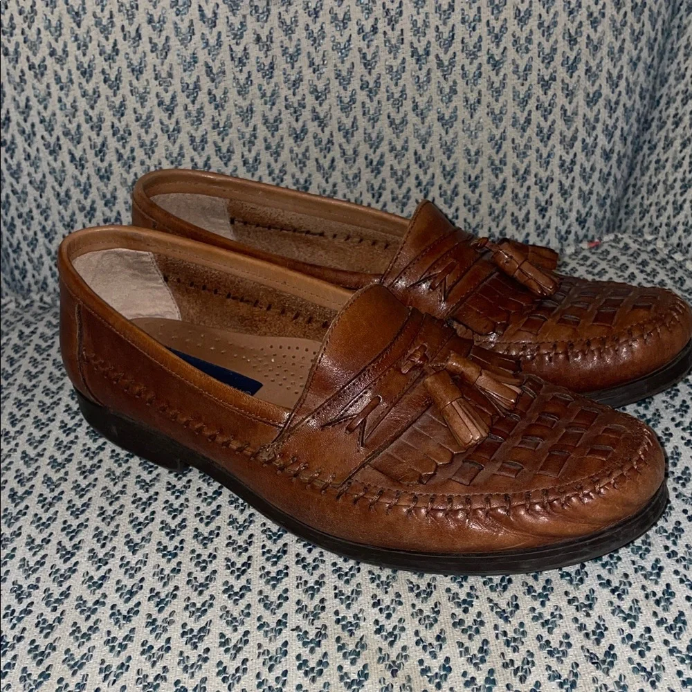 Giorgio Brutini Brown Leather Loafers with Tassels